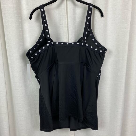 Swimsuits For All Black&White Dot Underwire Tankini Top Sz.46DDD NWT - Picture 10 of 16